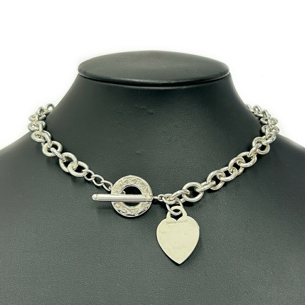 Tiffany Co Silver Heart Toggle Chain Necklace